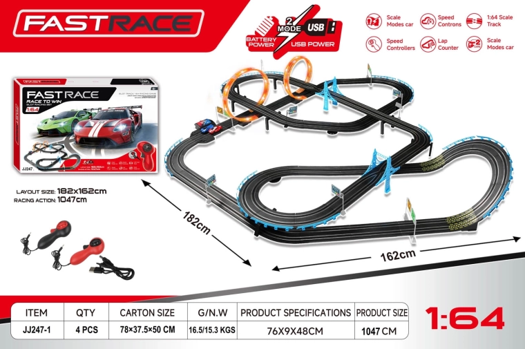 Závodní autodráha na dálkové ovládání Toyota 1:64