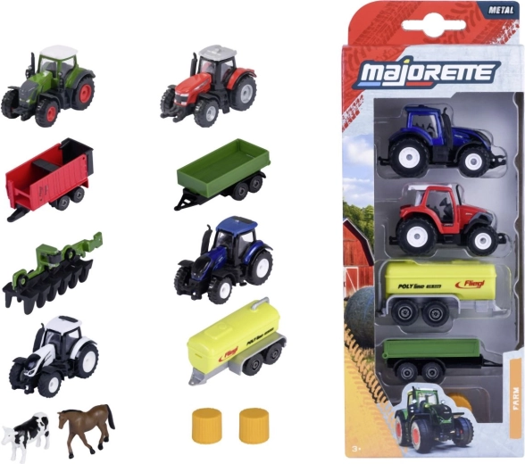 Kovová farmářská vozidla s příslušenstvím - 5 ks