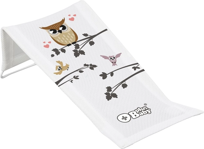 Látkové koupací lehátko do vaničky Moudrá sova – bílé