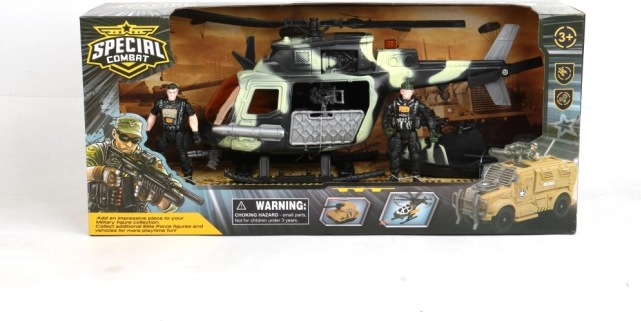 Vojenská helikoptéra s úložným prostorem