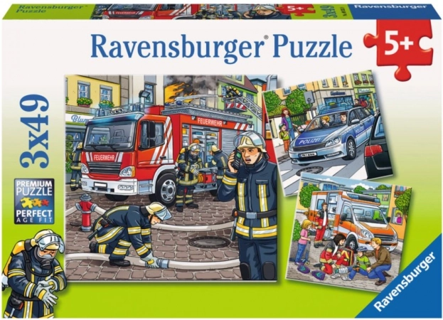 Ravensburger puzzle Záchranáři 3×49 dílků