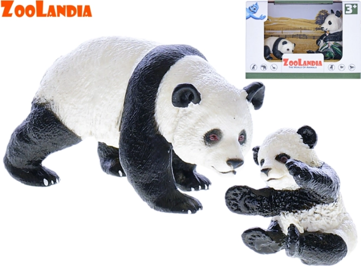 Zoolandia panda s mládětem – realistická plastová figurka