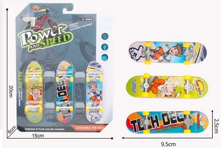 Sada mini skateboardů SPARKYS (3 ks)
