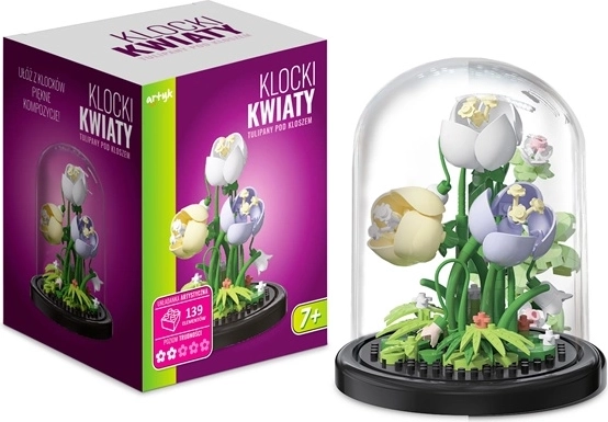 Stavebnice tulipány v dekorativním klobouku (139 dílků)