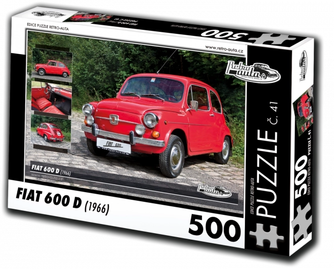 Puzzle Retro Auta Fiat 600 D (1966) 500 dílků