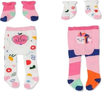 Punčocháče a ponožky se vzory pro panenky BABY born 43 cm, 2 varianty