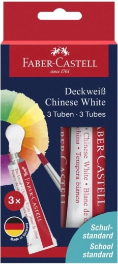 Temperové barvy Faber-Castell Connector čínská bílá 3×7,5 ml