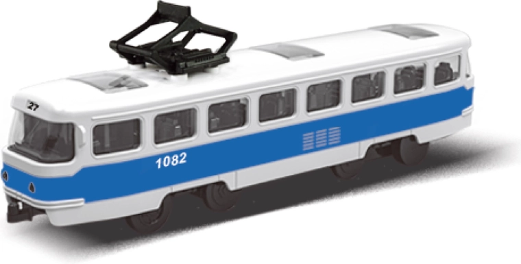 Modrá tramvaj MHD 16 cm