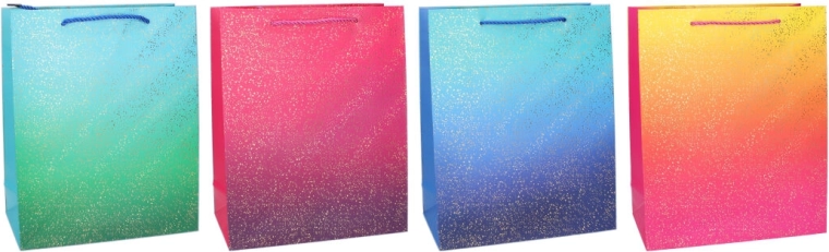 Dárková taška S 18 × 23 × 8 cm, celoroční, gradient s metalickými puntíky