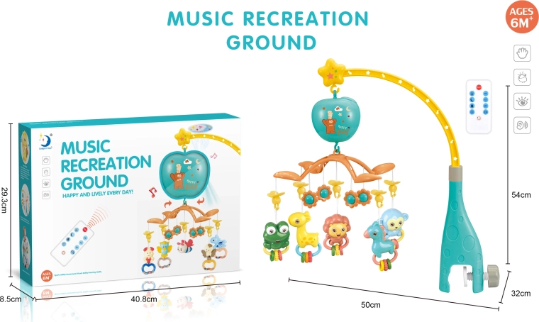 Kolotoč s dálkovým ovládáním a zvířátky Žirafka Jablko