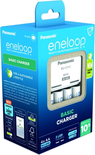 Panasonic Eneloop EKO nabíječka BQ-CC51 + AAA nabíjecí baterie (4 ks)