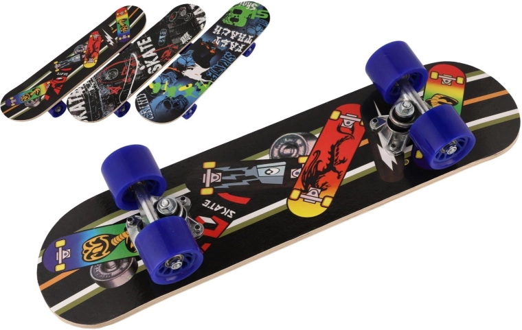 Dětský skateboard 60 cm z javorového dřeva, 3 barvy
