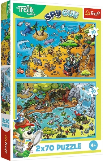 Puzzle Treflíci v zemi zvířat 2x70 dílků