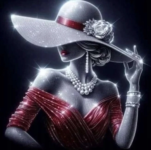 Diamantové malování Dáma ve třpytu 30 × 40 cm