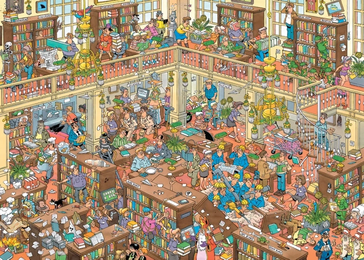 Jumbo puzzle Jan van Haasteren Knihovna XL 500 dílků