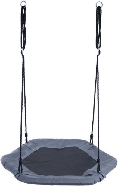 ECOTOYS šestihranná houpačka Čapí hnízdo šedá