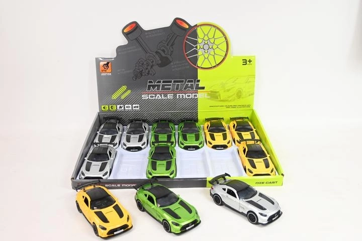 Sportovní kovové auto 15 cm se světly a zvuky