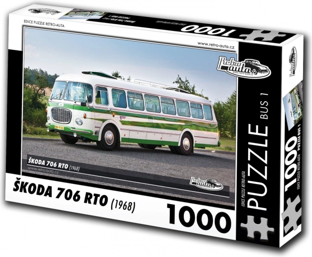 Puzzle RETRO-AUTA: autobus ŠKODA 706 RTO (1968) – 1000 dílků