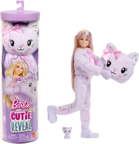Barbie Cutie Reveal Sladké mašličky fialová kočička