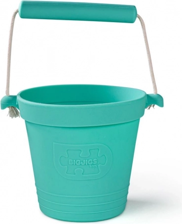 Silikonový plážový kyblíček BIGJIGS TOYS – tyrkysový