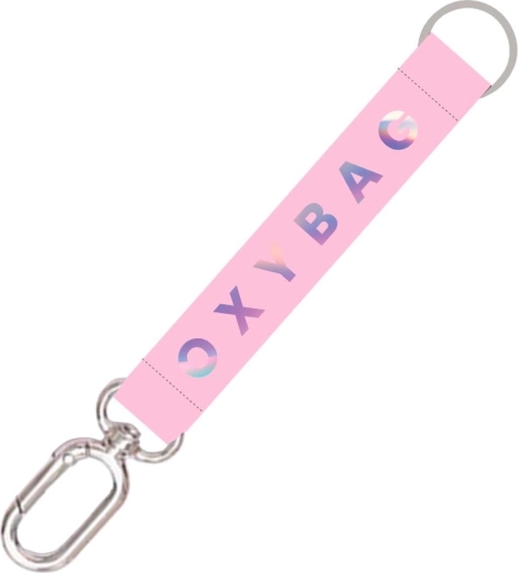 Krátká klíčenka s karabinkou Holographic Pink