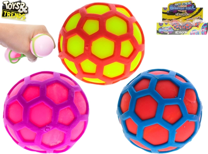 Strečový antistresový míček Hexagon – Toys&Trends