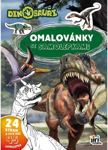 Omalovánky A4 se samolepkami Dinosauři