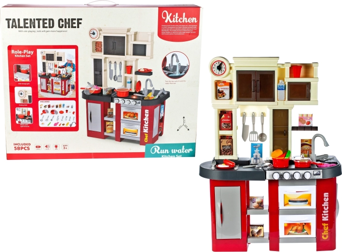 Dětská kuchyňka se dřezem a tekoucí vodou se světly a zvuky