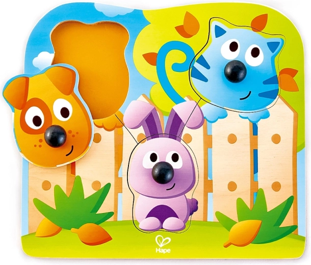 Puzzle s úchytkami domácí zvířátka