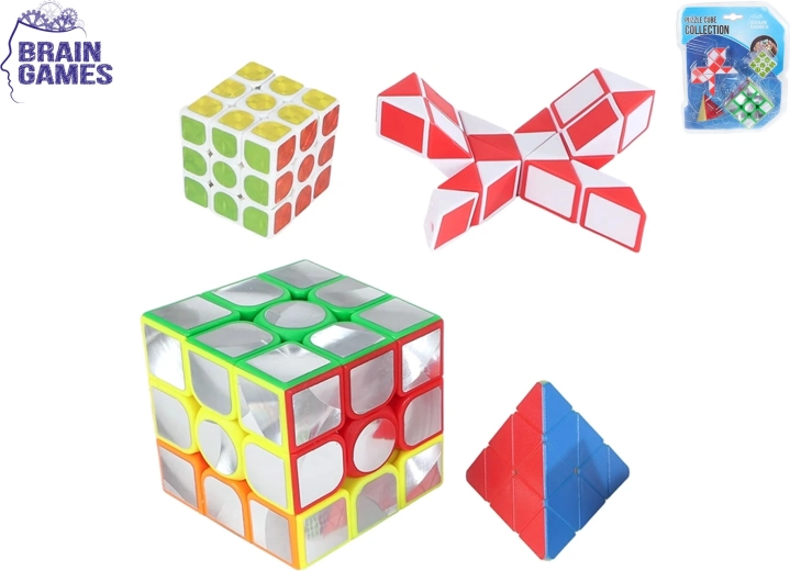 Sada hlavolamů Brain Games – 4 logické hračky pro děti i dospělé