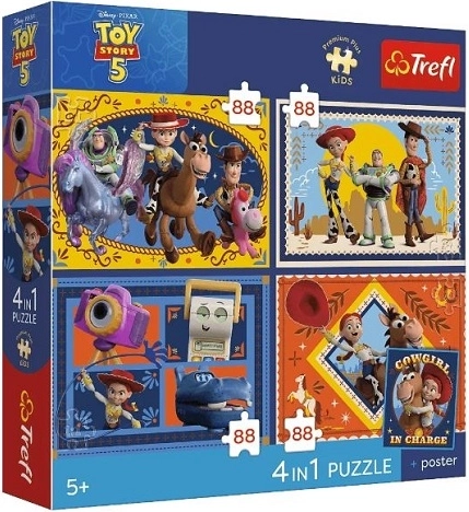 Trefl premium plus dětské puzzle 4v1 čas hraček 4x88 dílků