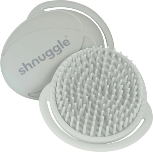 Shnuggle dětský silikonový kartáč na pokožku hlavy šedý