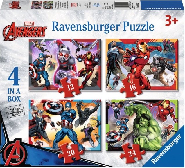 Ravensburger puzzle Avengers: nejmocnější hrdinové země 4v1 (12–24 dílků)