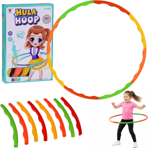 Dětská a dospělá hula obruč s masážními výstupky, skládací 84 cm