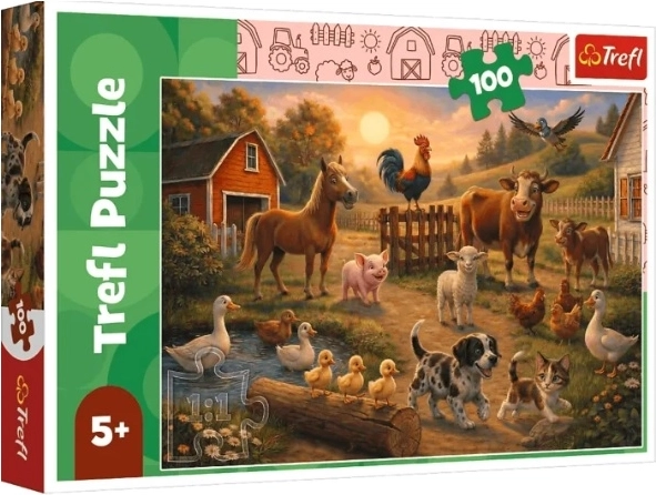 Dětské puzzle 100 dílků przyjaciele ze wsi