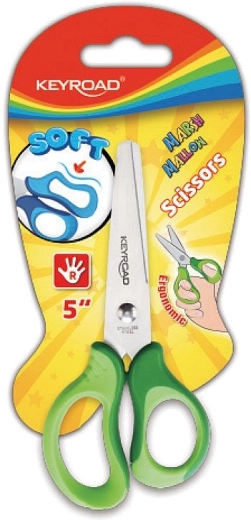 Dětské nůžky Keyroad Soft 12,5 cm zelené