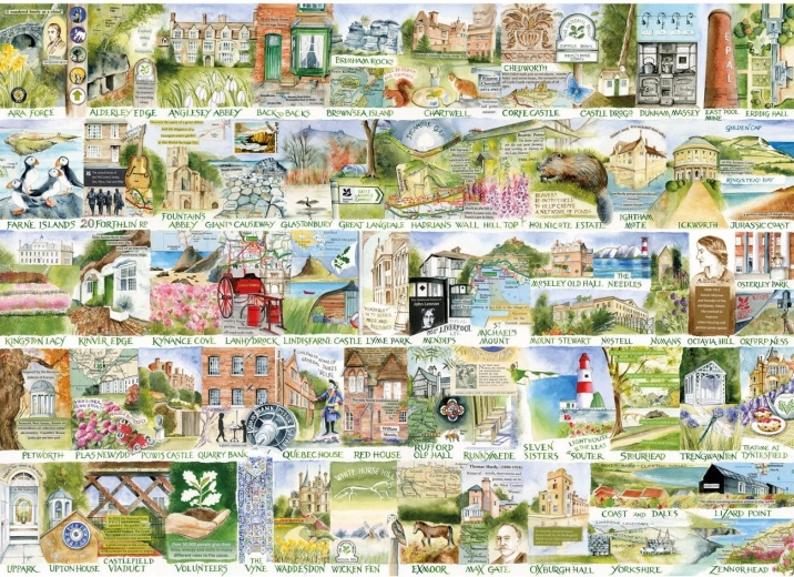 Gibsons puzzle National Trust: památky a krajina 1000 dílků