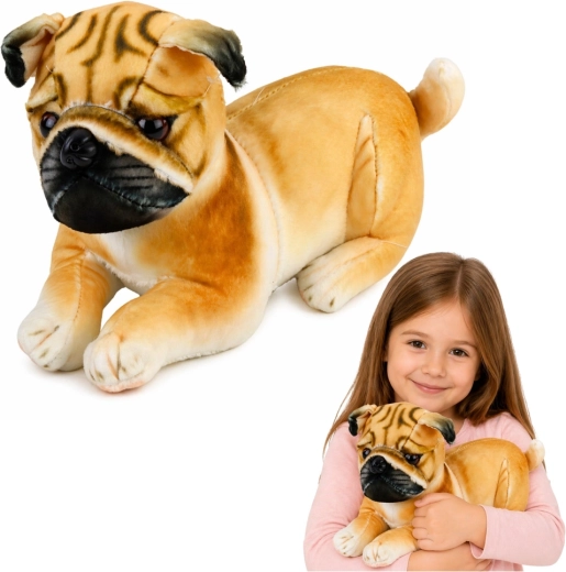 Plyšový mops 25 cm realistický pejsek na mazlení