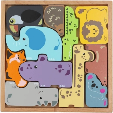 TREFL dřevěná hlavolamová skládačka ZOO CREW