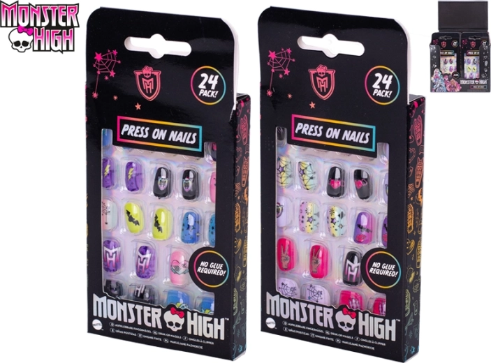Nalepovací dětské nehty MONSTER HIGH – 24 ks bez lepidla