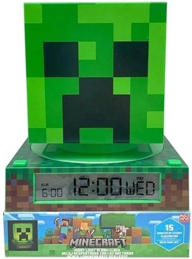 3D LED lampička s budíkem Minecraft Creeper