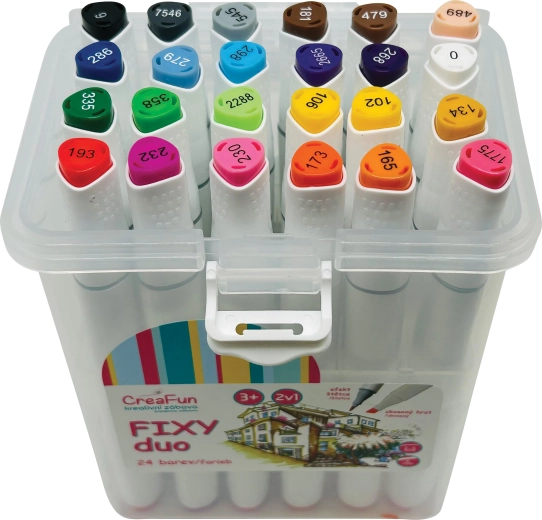 CreaFun fixy Duo v boxu 24 barev
