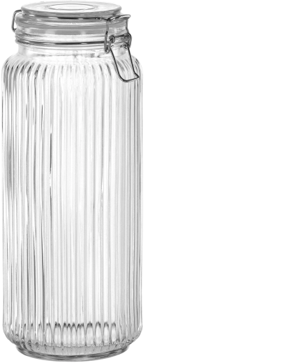 Skleněná dóza s hermetickým uzávěrem 2,5 l Proužky