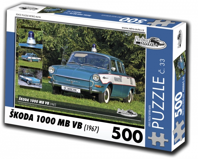 Puzzle Retro-auta Škoda 1000 MB VB (1967) 500 dílků