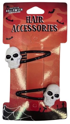 Halloween vlasové sponky s motivem lebky - 2 ks