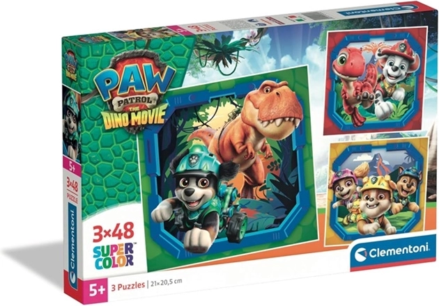 Clementoni puzzle Paw Patrol dino movie 3×48 dílků (square)