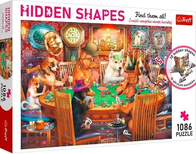 Puzzle TREFL Hidden Shapes Herní večer 1086 dílků