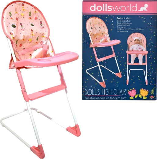 Dolls World skládací jídelní židlička pro panenky