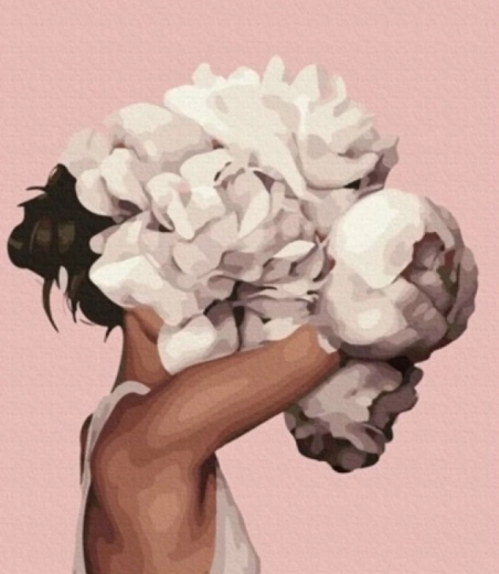 Diamantové malování – abstraktní hlava v oblacích 30 × 40 cm