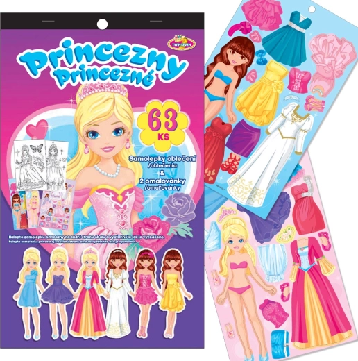 Samolepky na oblékání a omalovánky Princezny